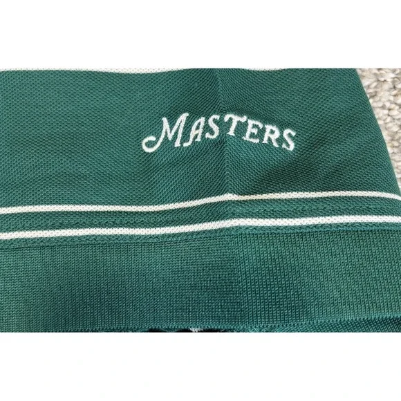 Masters Collection Pima Cotton Golf Polo Shirt Mens M Green White Striped NWT